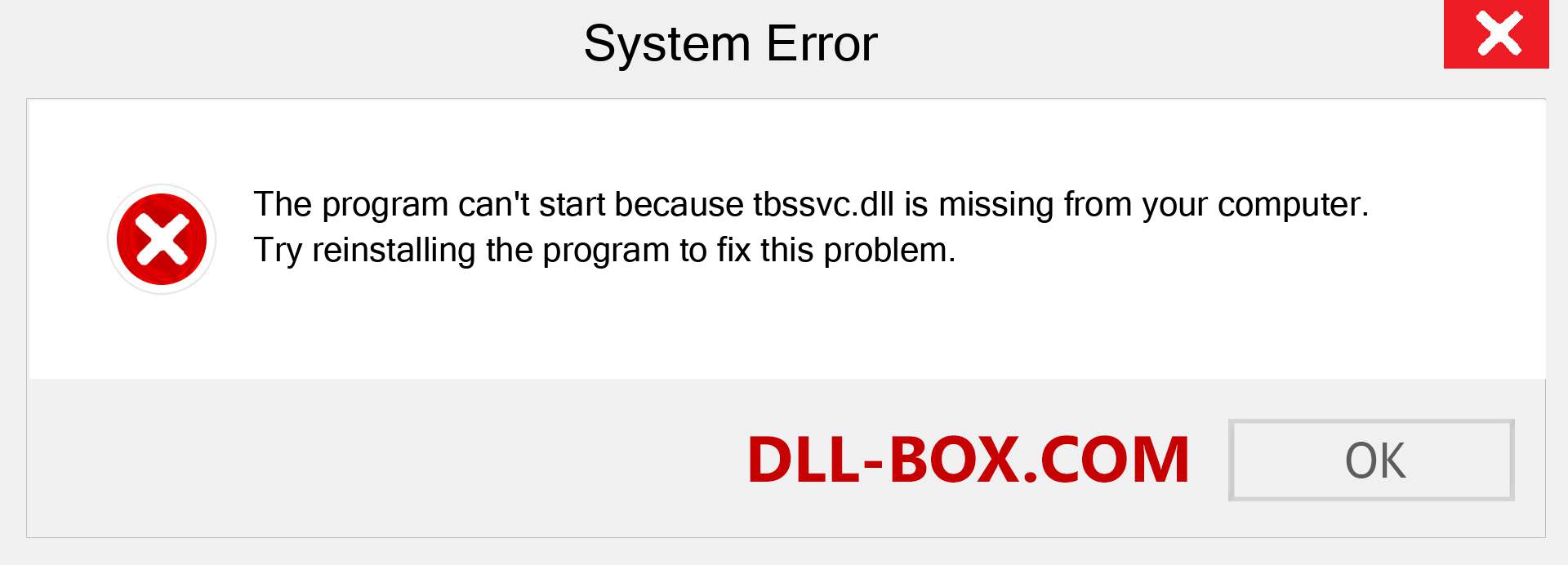  tbssvc.dll file is missing?. Download for Windows 7, 8, 10 - Fix  tbssvc dll Missing Error on Windows, photos, images